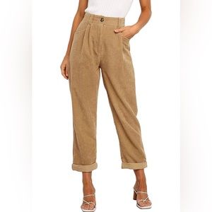Tan/Khaki Corduroy Paper Bag Pants